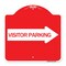 Signmission Visitor Parking With Right Arrow, Red & White Aluminum Architectural Sign, 18" x 18", RW-1818-24376 A-DES-RW-1818-24376 - alternate 1